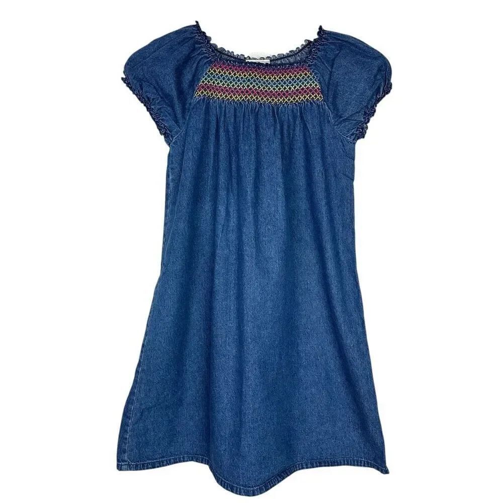 Hanna Andersson Chambray Dress size 10 Smocking